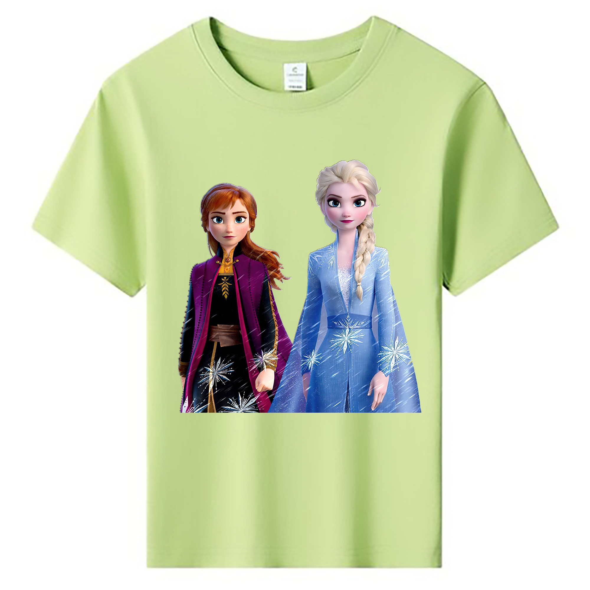 （画像用） アナと雪の女王 アンナ エルサ Frozen Anna Elsa 綿100％キッズTシャツ（フロントプリント）